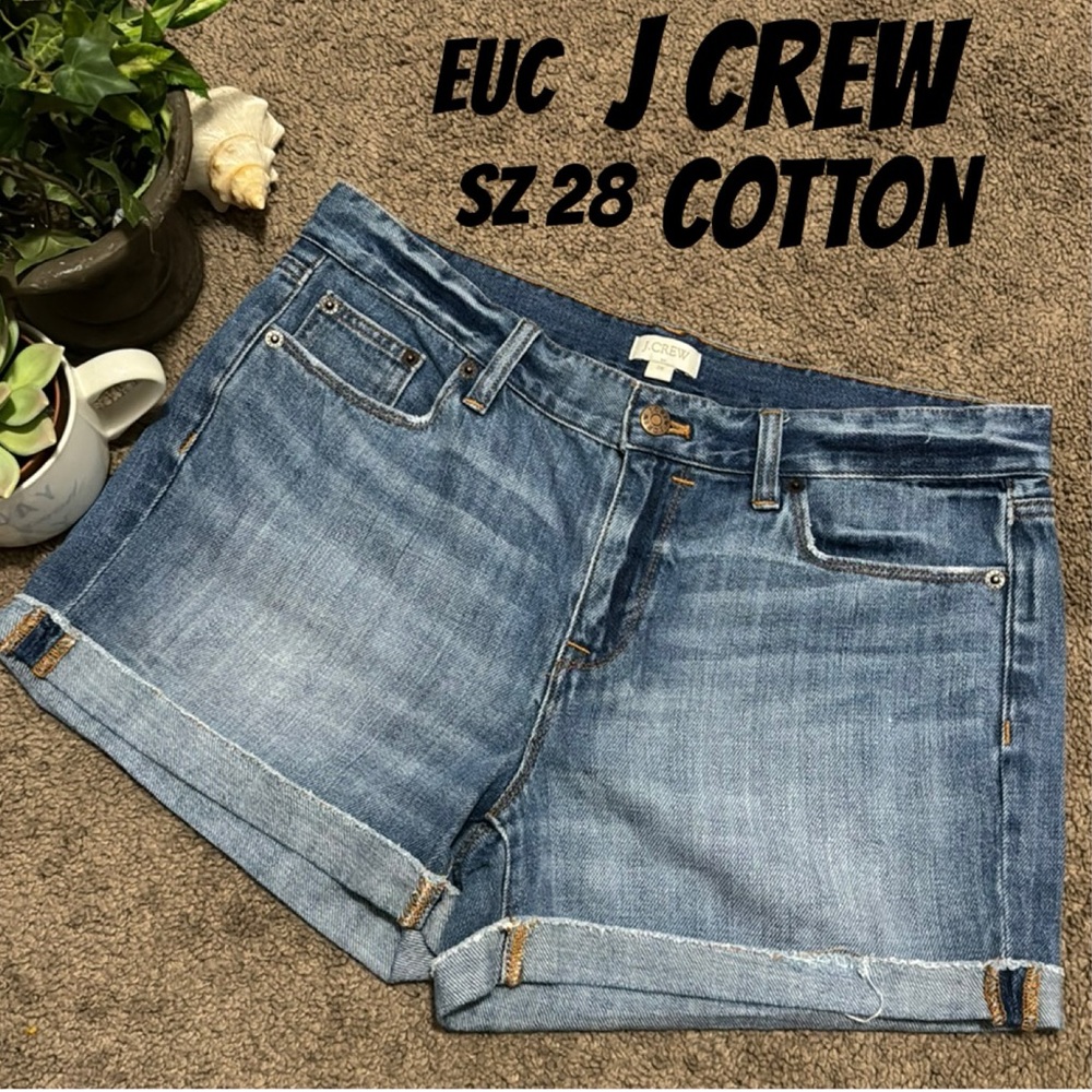 J Crew Denim Shorts-Sz 28-Cotton-Medium Wash